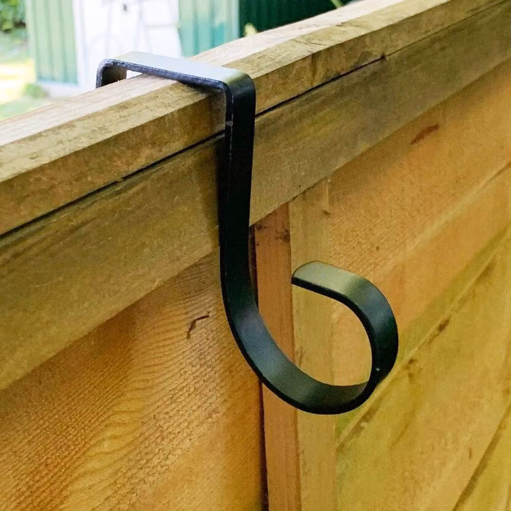 Havendro 4 Pack Metal Garden Fence Hook Panel Brackets in Black – 2