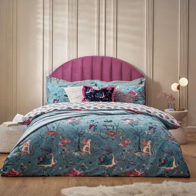 Make it a Home Reversible Blue Floral Duvet Cover Set, 90 x 190 cm