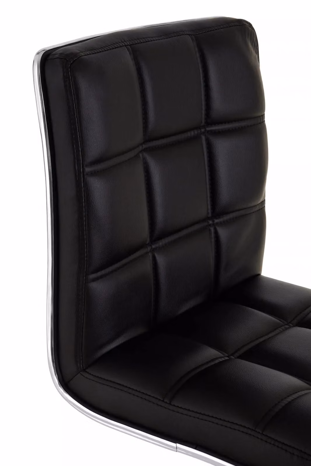 Orsina Tavor Black Faux Leather Bar Chair with Silver Metal Cantilever Base – 3
