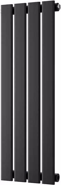Typhoon Black Vertical Single Panel Steel Radiator, W: 27.2 cm, H: 80 cm