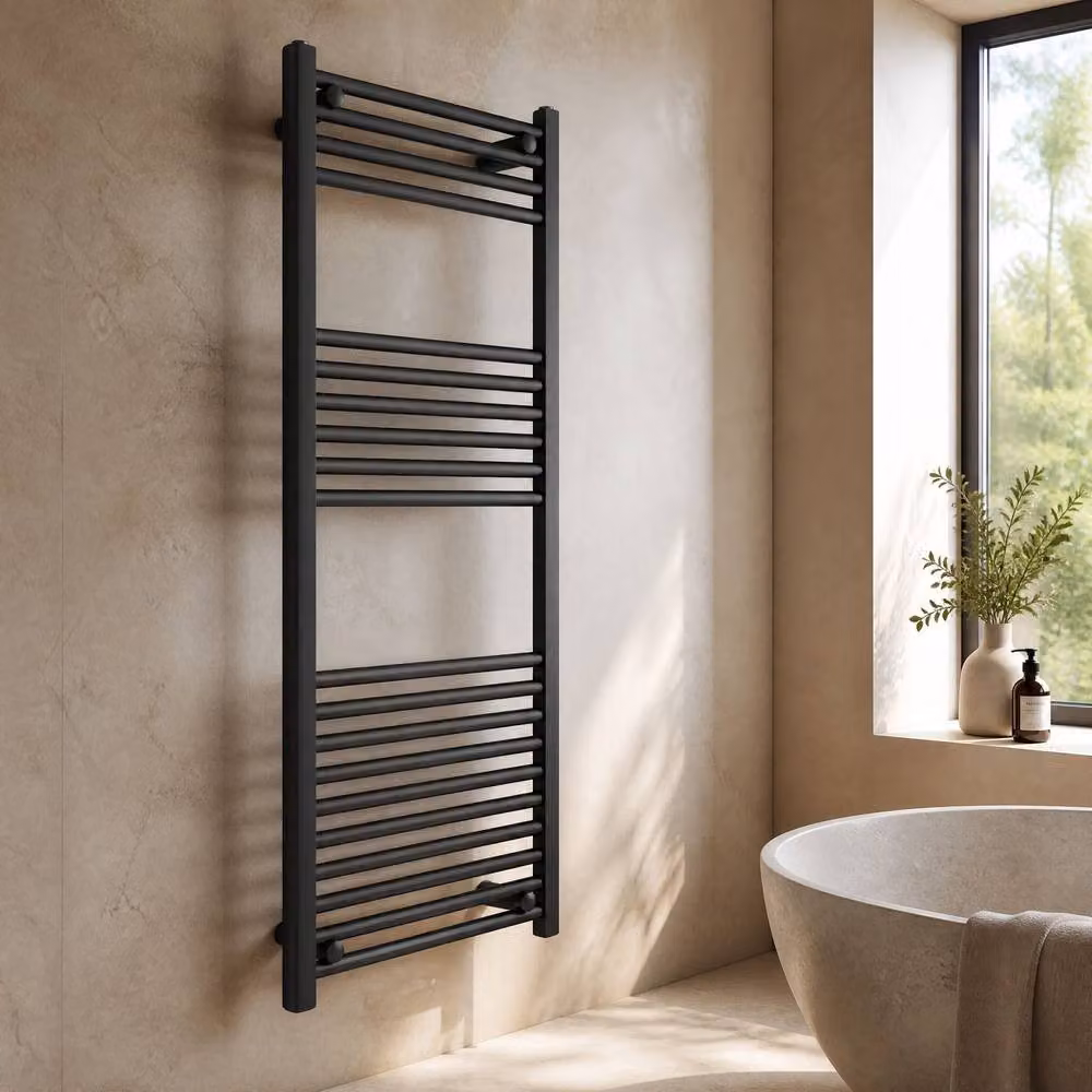 Balterley Round Straight Towel Radiator in Grey Anthracite, W: 50 cm, H: 120 cm – 3
