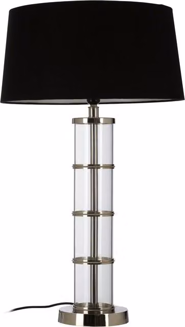 Orsina Camile Table Lamp with Silver Base and Black Shade – 1