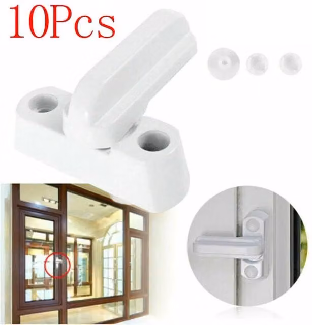 SPETLEK 10-Pack White UPVC Window and Door Sash Safety Locks