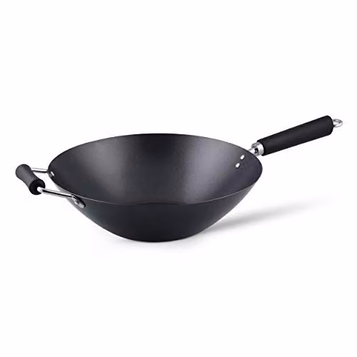 Ken Hom Excellence Non-Stick Carbon Steel Wok, Black, 35 cm – 1