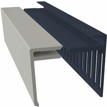 Freefoam Weatherboard Cladding Vented Top Edge Closer Trim, 25mm, Misty Grey