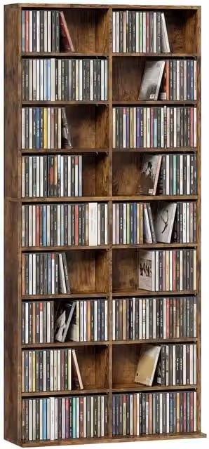 FORGEVIO 640 CD and DVD Storage Tower in Brown – 1