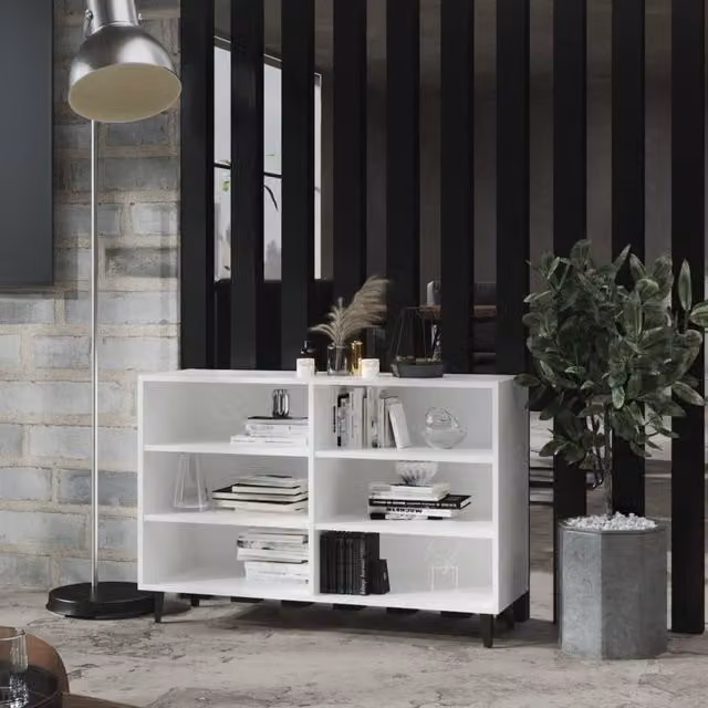 Berkfield Home White Industrial Sideboard in MDF and Metal, W/D/H: 103.5 x 35 x 70 cm – 1