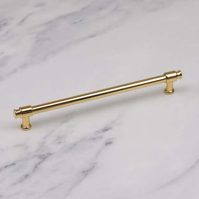 Handle & Home Polished Gold Brass Clasp Detail Bar Handles, Length: 222 mm