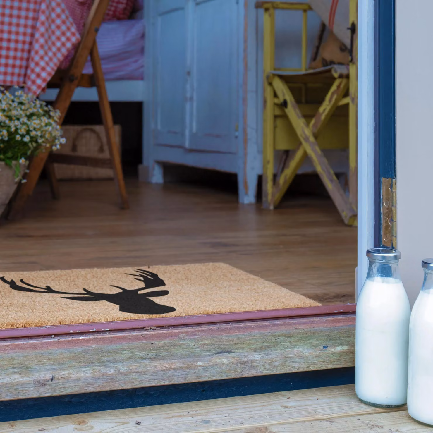 Artsy Mats Stagshead Doormat in Black, Coir with Non-Slip Rubber Backing, W: 60 cm, D: 40 cm – 3