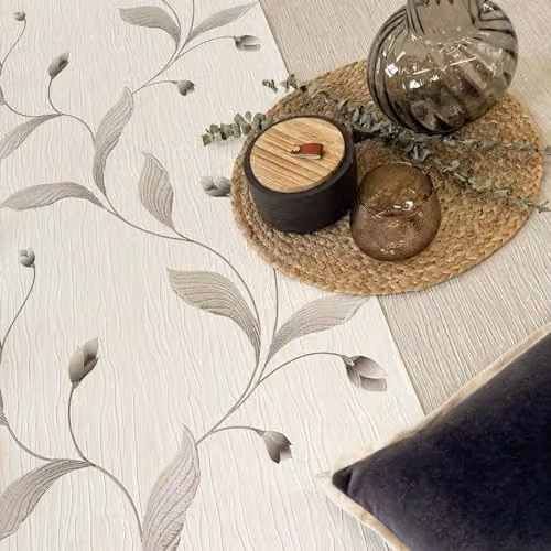 Belgravia Decor Tiffany Textured Floral Trail Wallpaper in Charcoal Grey – 3