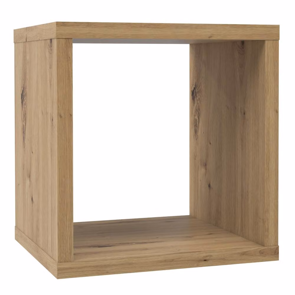 Wyld Haus Shanghai Shanghai Artisan Oak Effect Single Shelf Storage Unit in Natural, W/D/H: 32.9 x 39.7 x 39.5 cm – 2