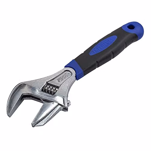 Faithfull Wide Mouth Adjustable Wrench Spanner, Silver, 200mm with 46mm Capacity – 1