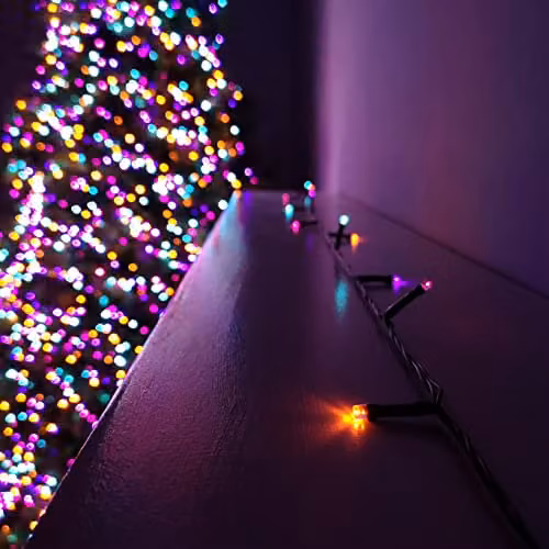 Samuel ALEXANDER Multicolour Rainbow RGB LED Fairy Lights with Timer, 20m, Battery Operated