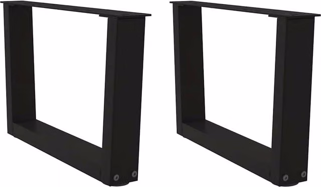 Berkfield Home V-Shape Dining Table Legs, 2 Piece Black Steel Set, Height: 60 cm