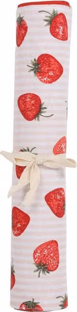 My Home Red Striped Strawberry Table Runner