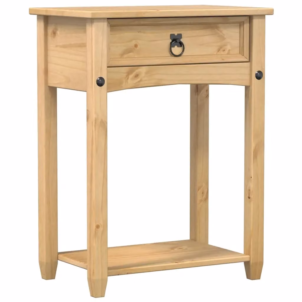 Berkfield Home Corona Console Table in Brown Solid Pine Wood, W/D/H: 55 x 35 x 73 cm – 1