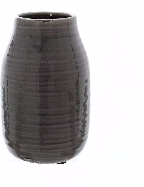 Hill Interiors Garda Stefanie Ceramic Tabletop Vase in Grey – 1