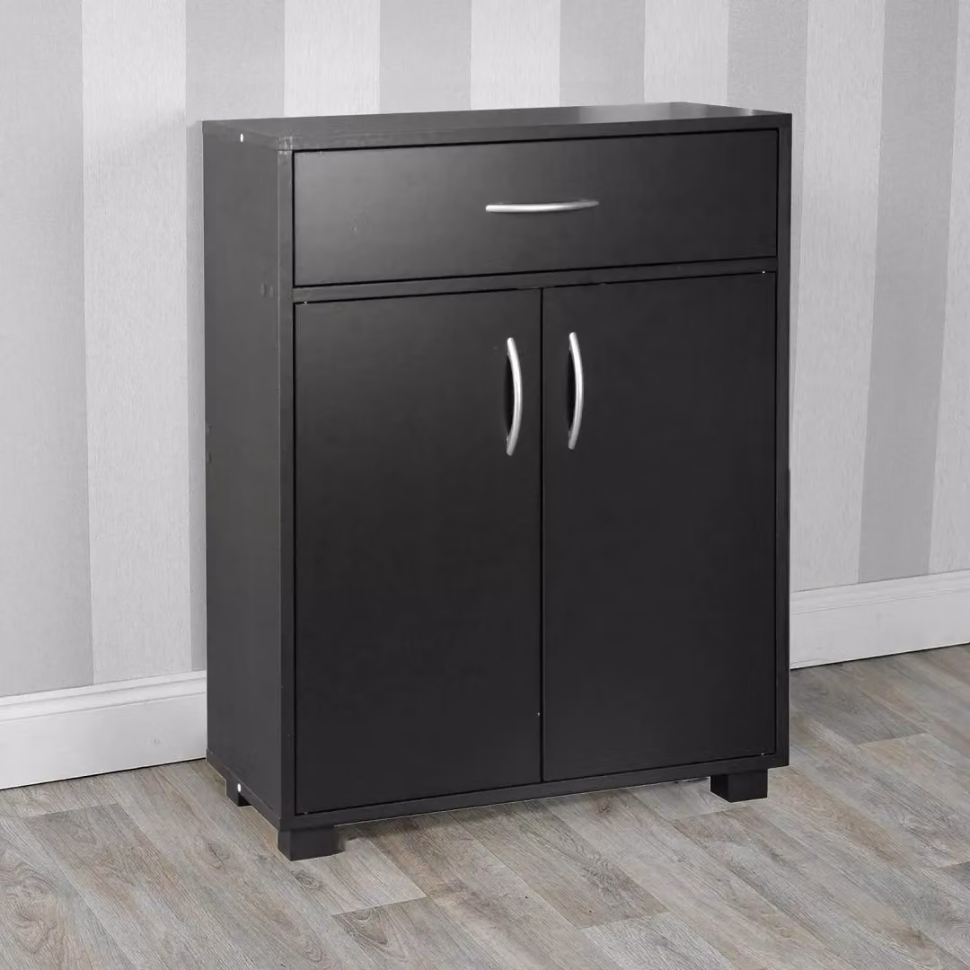 EONLION Small 2-Door Sideboard with Drawer, Modern Wooden Hallway Storage Cabinet in Light Oak – 4