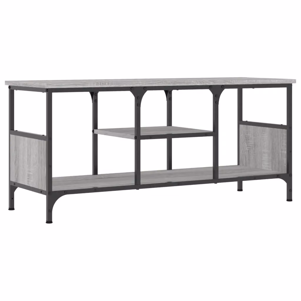 Berkfield Home Grey Sonoma TV Cabinet in Engineered Wood and Iron, W/D/H: 100 x 35 x 45 cm – 2