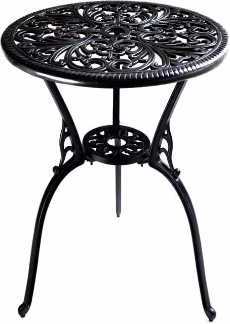 Centurion Supports Bangui Bistro Table in Black Metal, W/D/H: 60 x 60 x 65 cm