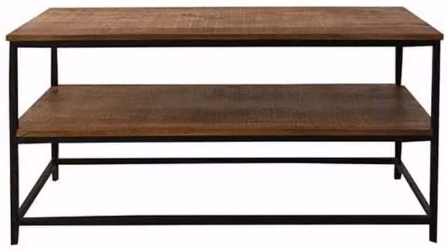 Jaipur Furniture Ltd Industrial Plasma TV Unit in Brown Mango Wood and Iron, W110 x D45 x H55 cm