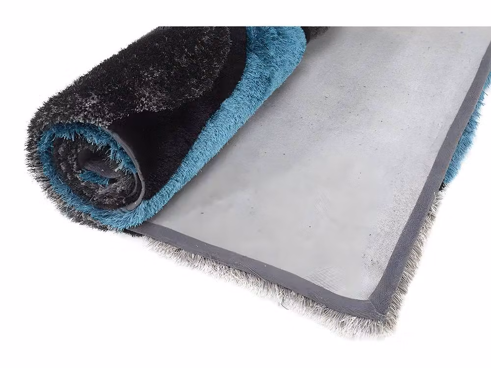 Vente-unique PIETRA Turquoise and Grey Shaggy Rug, W: 140 cm, L: 200 cm – 7