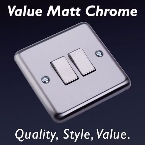 Varilight Modern Surface Mounted 2-Gang Steel Rocker Switch in Grey and Chrome – 3