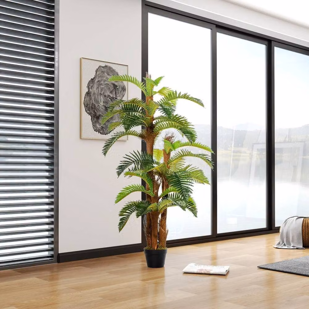 NESTLUNE Artificial Green Fern Plant Tree for Home or Office, Height: 150 cm, Width: 100 cm, Depth: 15 cm – 3