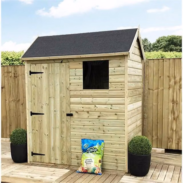Marlborough Reverse Apex Premier Pressure Treated Wooden Shed in Natural/Beige