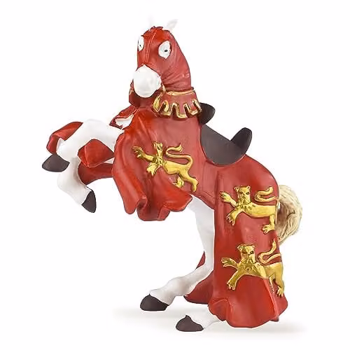 Papo Red King Richard Realistic Horse Figure, Fantasy & Medieval Collection, Red and Multicolour