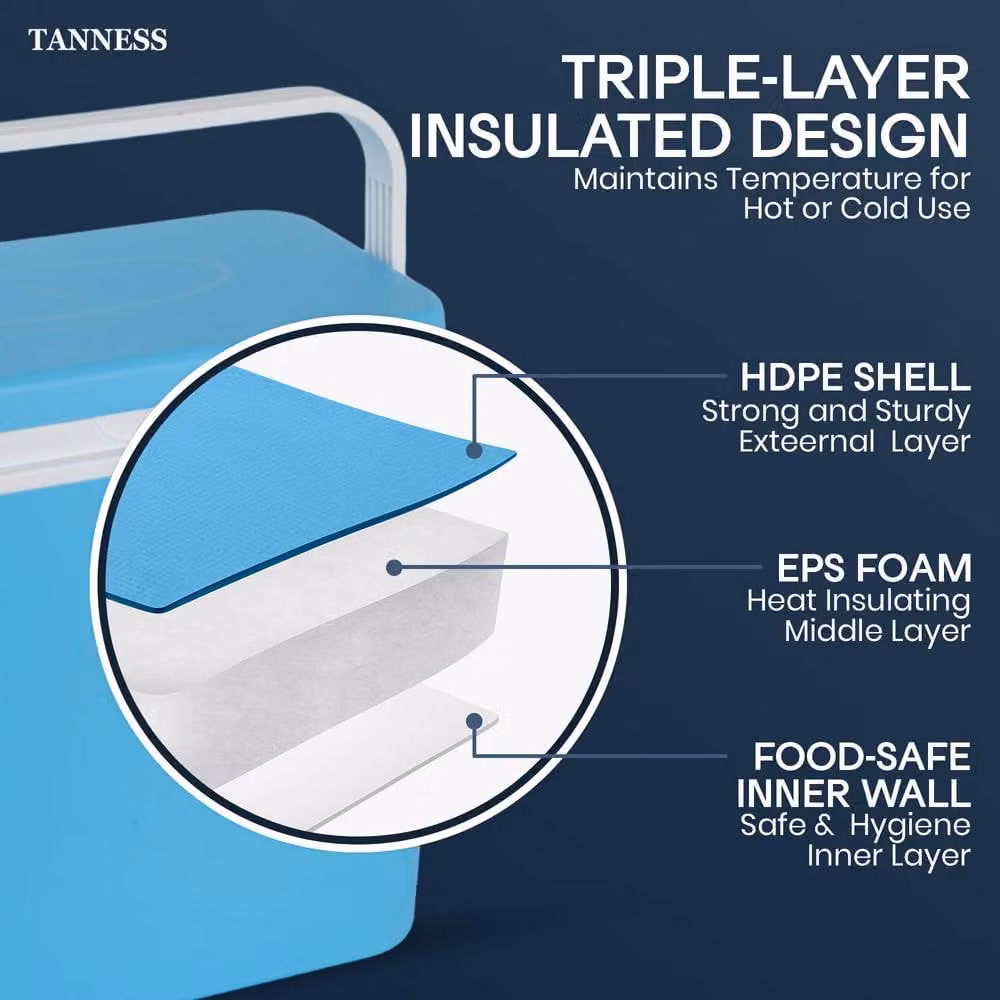 Tanness 24L Insulated Plastic Cool Box in Blue – 3