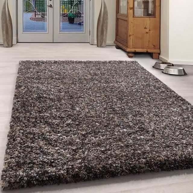 Bravich LTD Blended Shaggy Rug in Taupe, Beige and Multicolour, W: 160 cm, D: 230 cm
