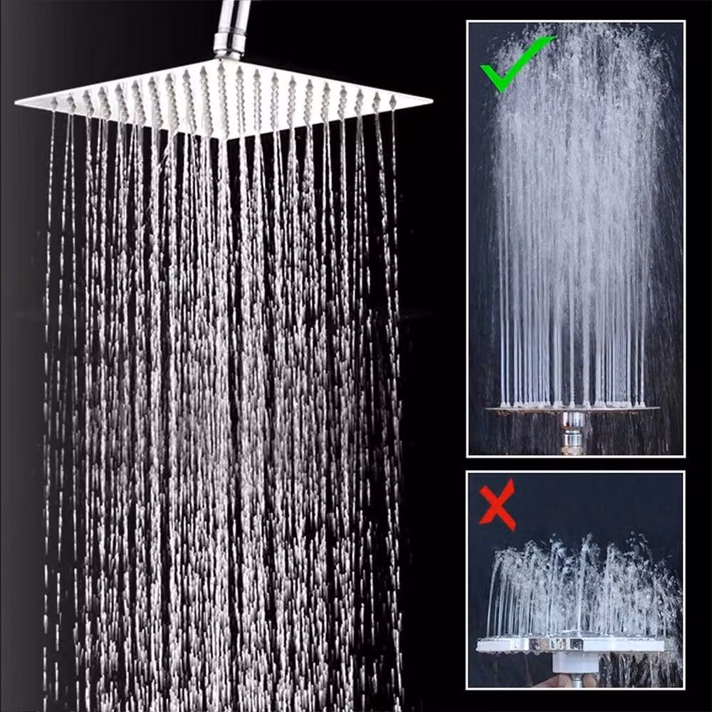 PAWNORA Square Rain Shower Head in Silver Chrome, W: 30 cm – 3