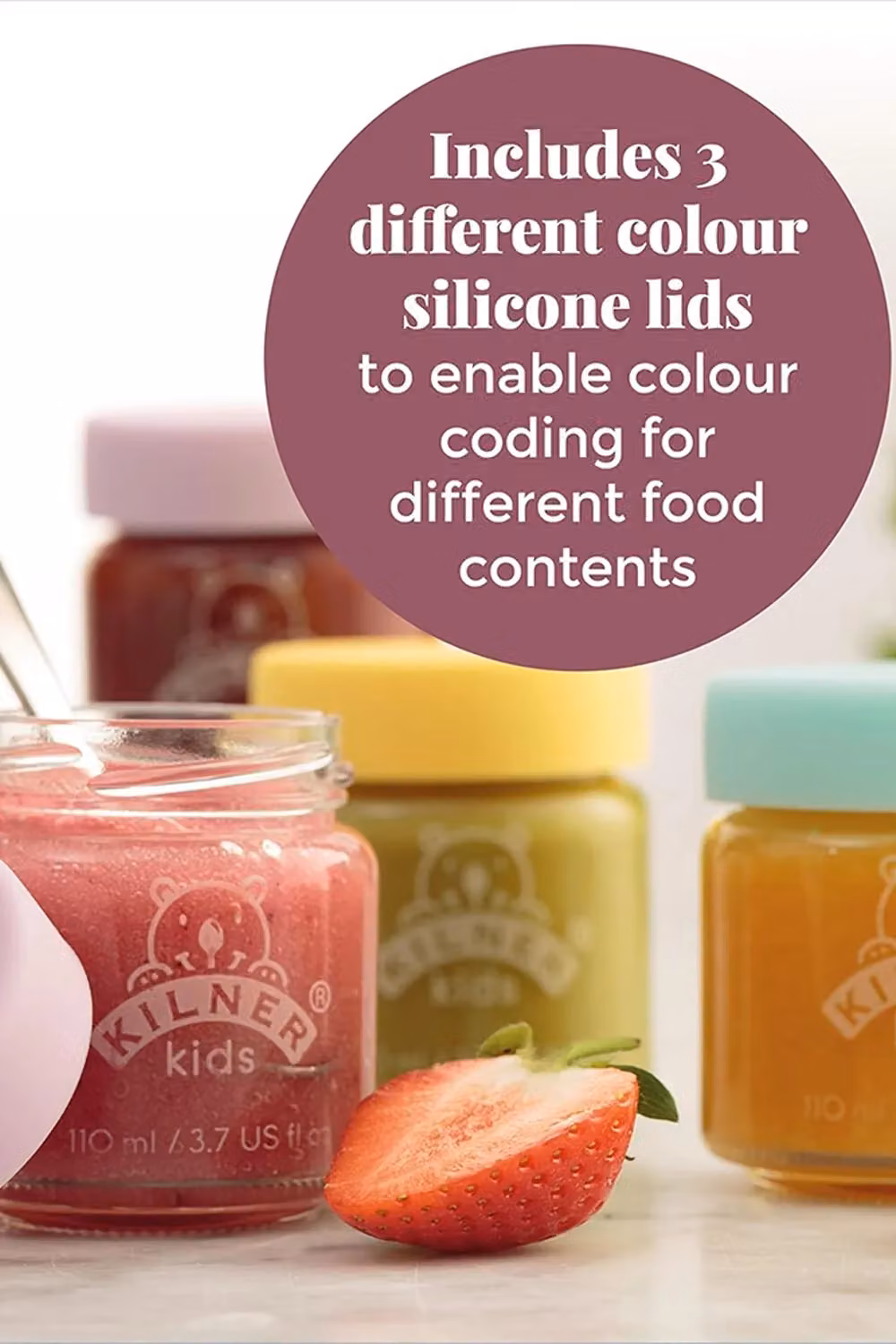 Kilner Set of 12 Kids Glass Jars with Airtight Silicone Lids, Transparent and BPA-Free – 2