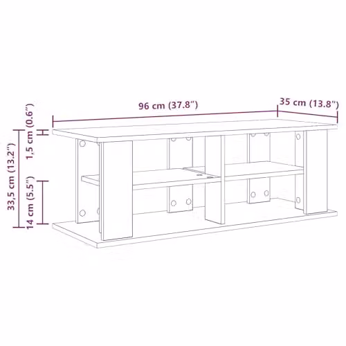 vidaXL Modern Black Oak TV Stand W/D/H: 96 x 35 x 33.5 cm – 3