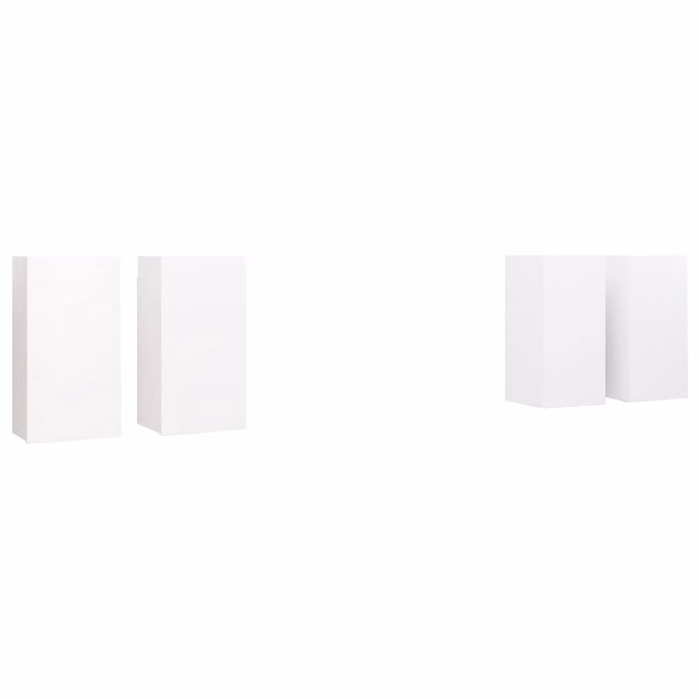 Berkfield Home Set of 4 White Minimalist TV Cabinets in Engineered Wood, W/D/H: 30.5 x 30 x 60 cm – 3