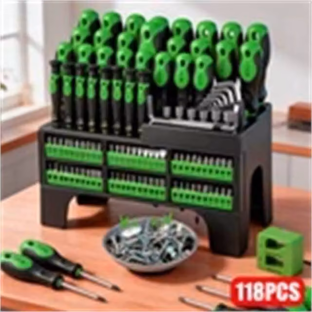 Nordara Premium Magnetic Screwdriver Set in Green, Size: 125 mm