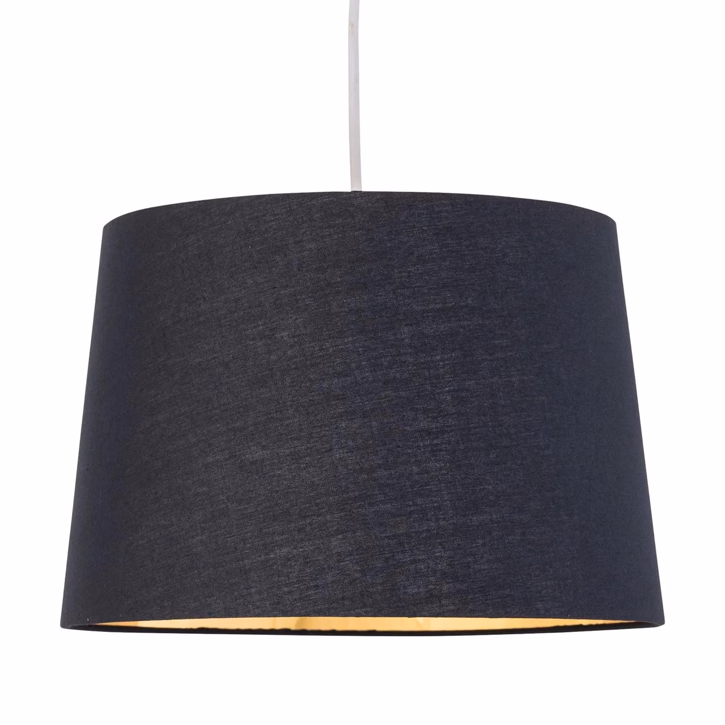 First Choice Lighting Zoey Set of 2 Cylinder Easy Fit Pendant Lamp Shades in Black and Gold – 2