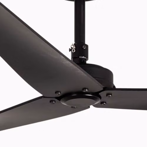 Netlighting Milos Dark Ceiling Fan in Black with Wood Blades and Remote Control, Diameter: 132 cm – 3