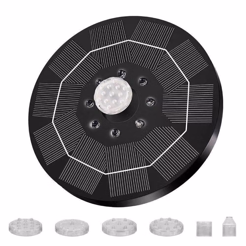 FLAVORA Solar Powered Floating Water Fountain Pump for Birdbaths, Black, W/D/H: 100 x 15 x 15 cm – 3
