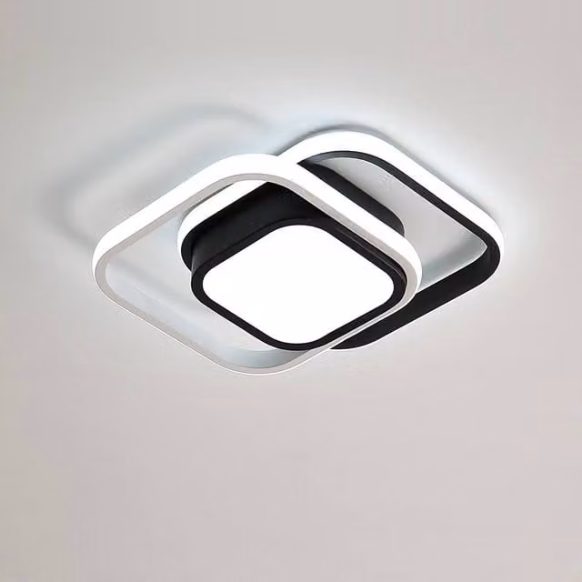 COMELY Square LED Ceiling Lights, 32W, Black and White, 6500K Cool White