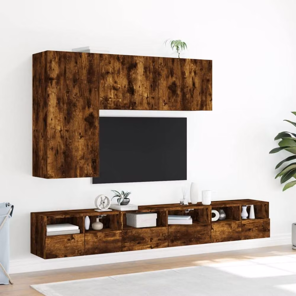 Berkfield Home Modern TV Wall Cabinet in Smoked Oak Brown, W/D/H: 60 x 30 x 30 cm – 3