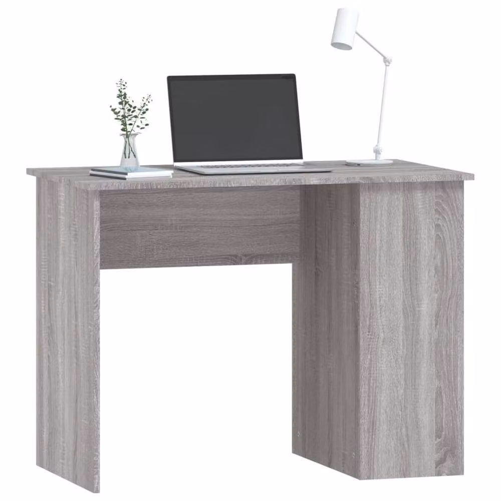Berkfield Home Computer Desk in Grey Sonoma, W/D/H: 100 x 55 x 75 cm – 3