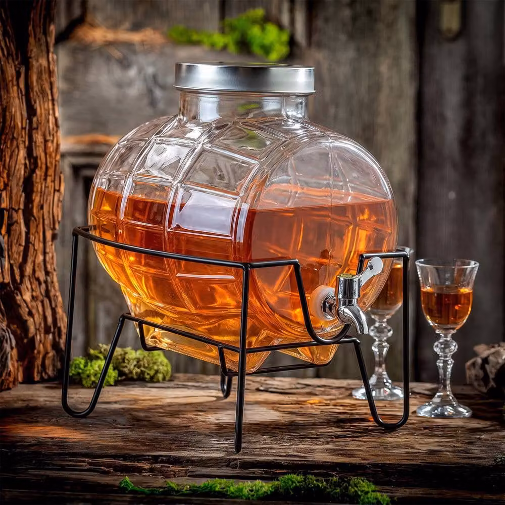 Crystals 8L Glass Drinks Dispenser with Metal Stand and Tap in Clear – 2