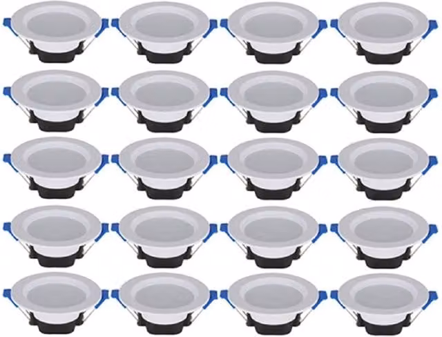 VOGREX Dimmable LED Recessed Downlight Panel Light, White, 20 Pack – 1