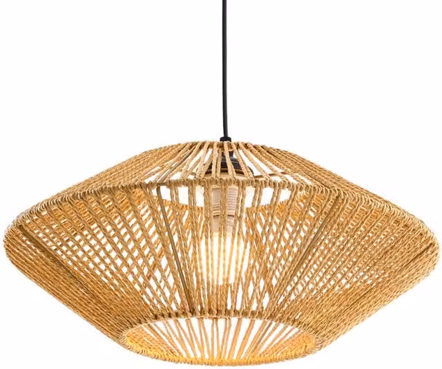 Livingandhome Vintage Hemp Rope Ceiling Pendant Light, Short Version, Brown