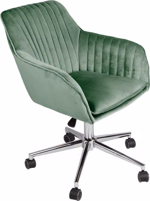Home Garden Direct Radar Ergonomic Swivel Office Chair in Green Velvet