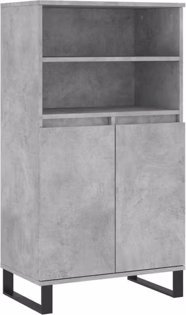 Berkfield Home Industrial Highboard in Concrete Grey, W/D/H: 60 x 36 x 110 cm