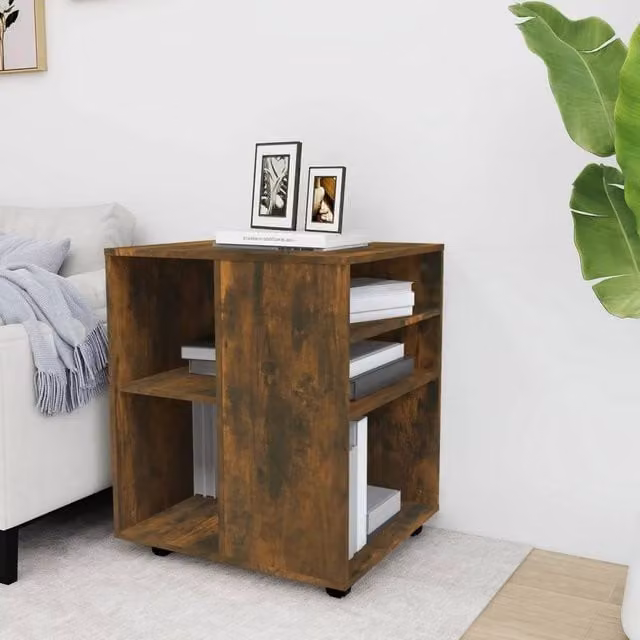 Berkfield Home Rolling Cabinet in Smoked Oak Brown, W: 60 cm, D: 53 cm, H: 72 cm – 1
