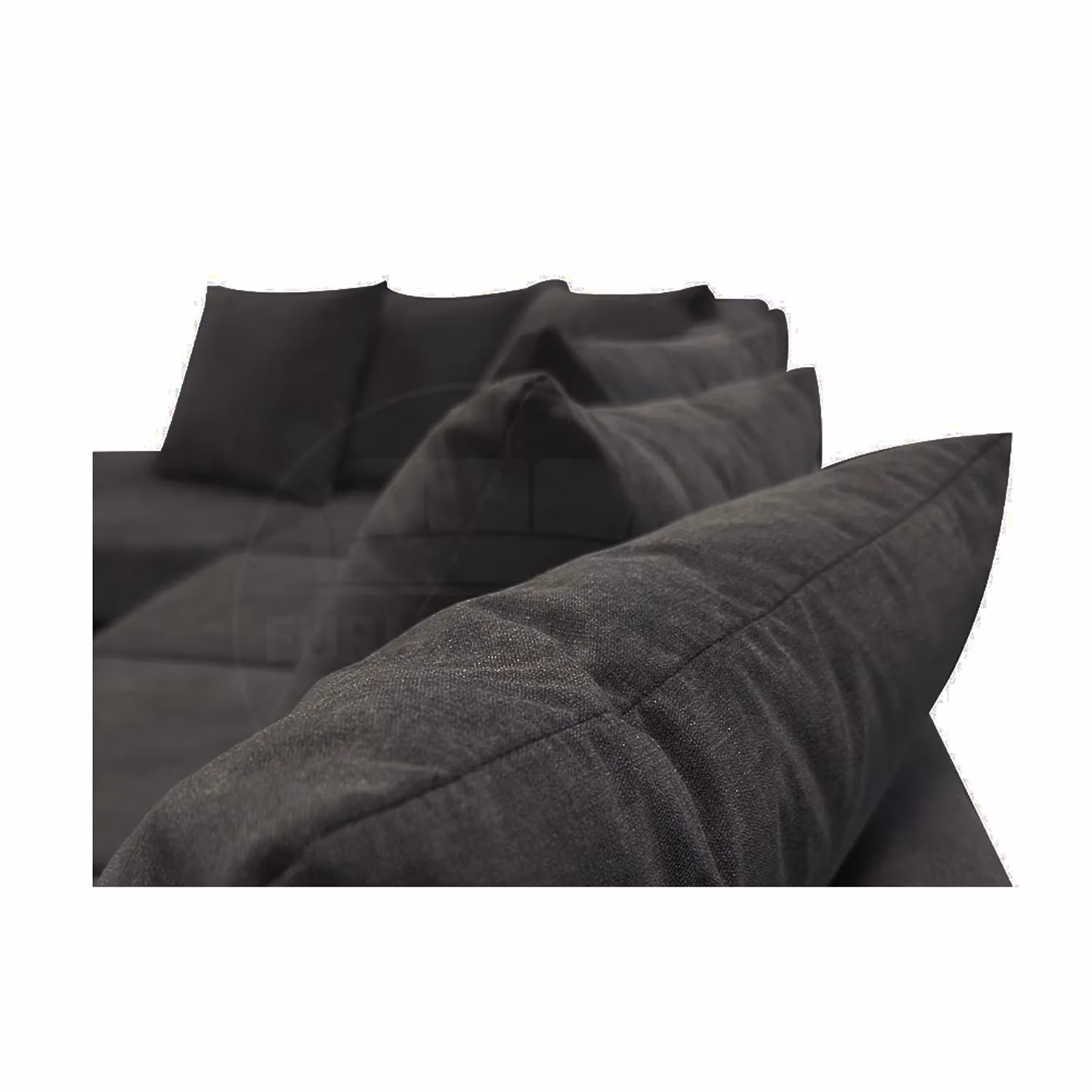 Furnishings For Less UK Casper Chenille Large 5 Seater L Shaped Corner Sofa, Left Hand Facing, Black – 7